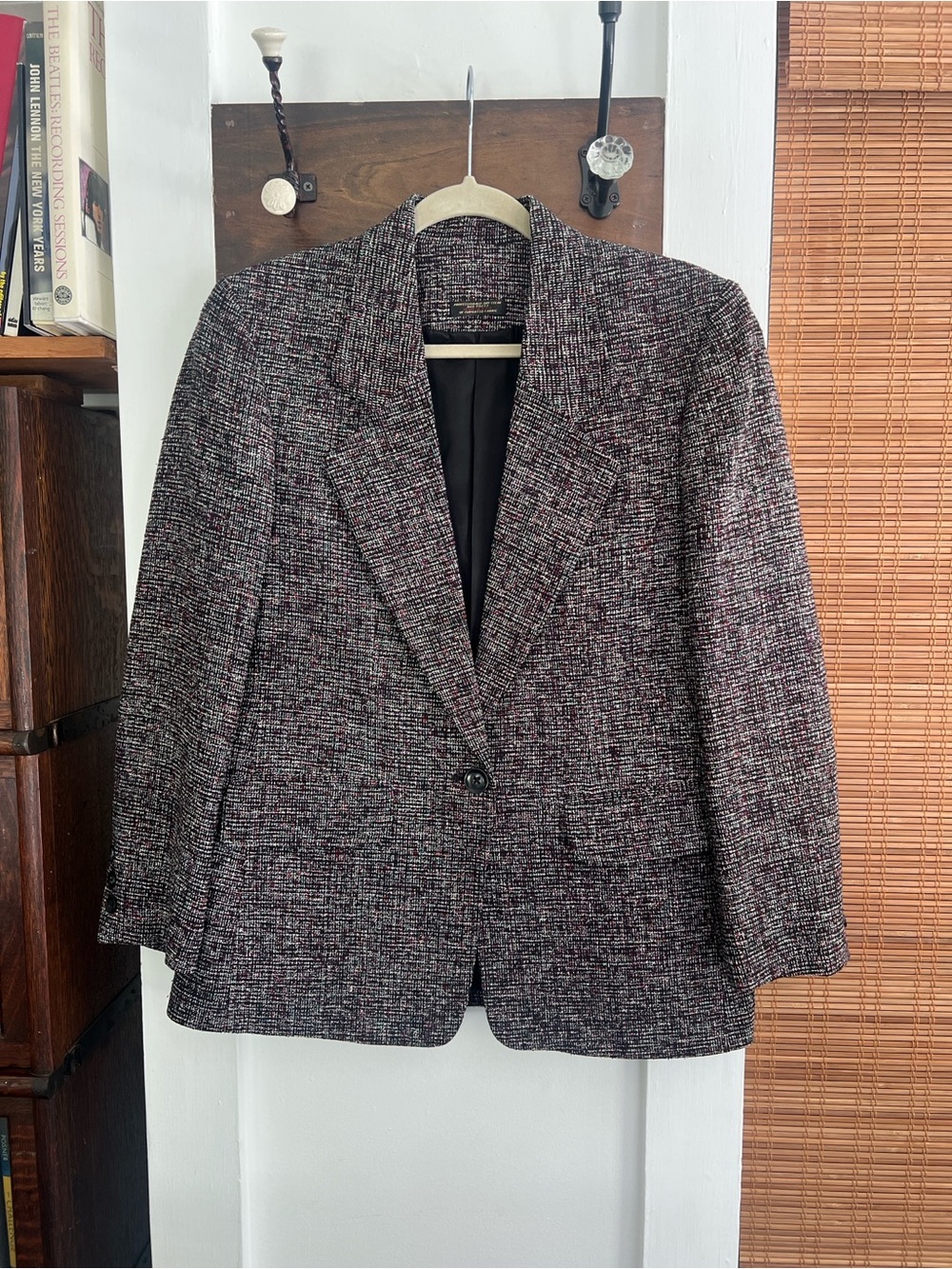 Vintage NutMegs Tweed Blazer Made in USA Petite 4P Office Siren Bouclé Jacket